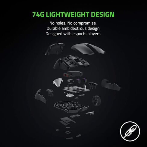 ماوس الألعاب اللاسلكي Razer Viper Ultimate Hyperspeed خفيف الوزن وقاعدة شحن RGB: أسرع مفتاح ماوس للألعاب - مستشعر بصري 20K DPI - إضاءة كروما - 8 أزرار قابلة للبرمجة - بطارية 70 ساعة in Saudi Arabia