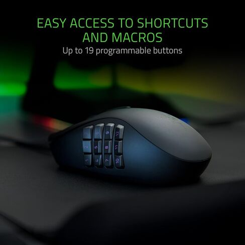 Razer Naga Trinity Gaming Mouse: 16,000 DPI Optical Sensor - Chroma RGB Lighting - Interchangeable Side Plate w/ 2, 7, 12 Button Configurations - Mechanical Switches in Kuwait