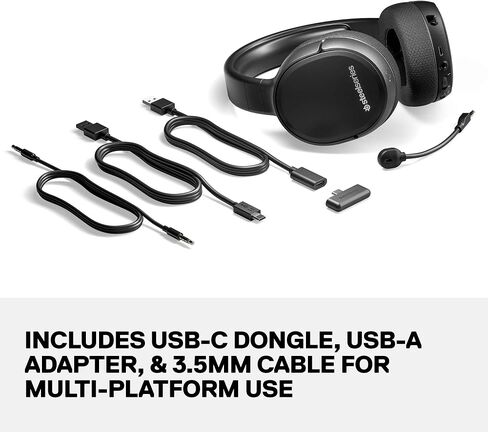 سماعة الألعاب اللاسلكية SteelSeries Arctis 1 - USB-C - ميكروفون Clearcast قابل للفصل - للكمبيوتر الشخصي، PS4، Nintendo Switch وLite، Android - أسود in Saudi Arabia