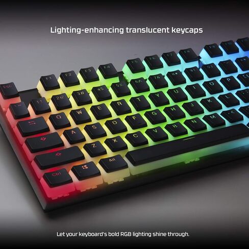 HyperX Pudding Keycaps - Double Shot PBT Keycap Set with Translucent Layer, for Mechanical Keyboards, Full 104 Key Set, OEM Profile, English (US) Layout - Black in Saudi Arabia