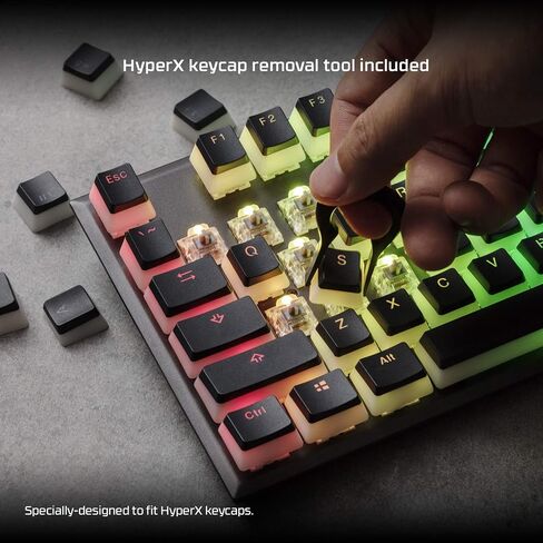 HyperX Pudding Keycaps - Double Shot PBT Keycap Set with Translucent Layer, for Mechanical Keyboards, Full 104 Key Set, OEM Profile, English (US) Layout - Black in Saudi Arabia