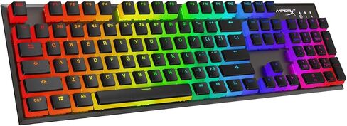 HyperX Pudding Keycaps - Double Shot PBT Keycap Set with Translucent Layer, for Mechanical Keyboards, Full 104 Key Set, OEM Profile, English (US) Layout - Black in Saudi Arabia