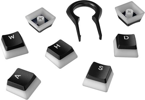 HyperX Pudding Keycaps - Double Shot PBT Keycap Set with Translucent Layer, for Mechanical Keyboards, Full 104 Key Set, OEM Profile, English (US) Layout - Black in Saudi Arabia