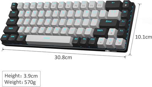 MageGee Portable 60% Mechanical Gaming Keyboard, MK-Box LED Backlit Compact 68 Keys Mini Wired Office Keyboard with Red Switch for Windows Laptop PC Mac - Sky Blue in Kuwait