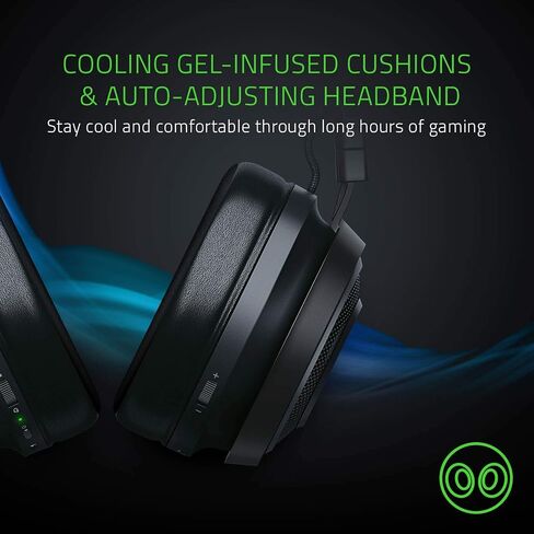 Razer Nari Ultimate Wireless 7.1 Surround Sound Gaming Headset: THX Audio & Haptic Feedback - Auto-Adjust Headband - Chroma RGB - Retractable Mic - For PC, PS4, PS5 - Black in Saudi Arabia