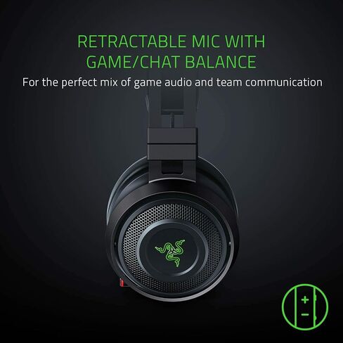 Razer Nari Ultimate Wireless 7.1 Surround Sound Gaming Headset: THX Audio & Haptic Feedback - Auto-Adjust Headband - Chroma RGB - Retractable Mic - For PC, PS4, PS5 - Black in Saudi Arabia