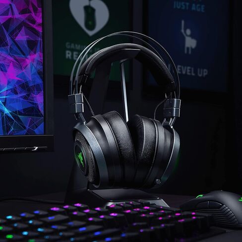 Razer Nari Ultimate Wireless 7.1 Surround Sound Gaming Headset: THX Audio & Haptic Feedback - Auto-Adjust Headband - Chroma RGB - Retractable Mic - For PC, PS4, PS5 - Black in Saudi Arabia