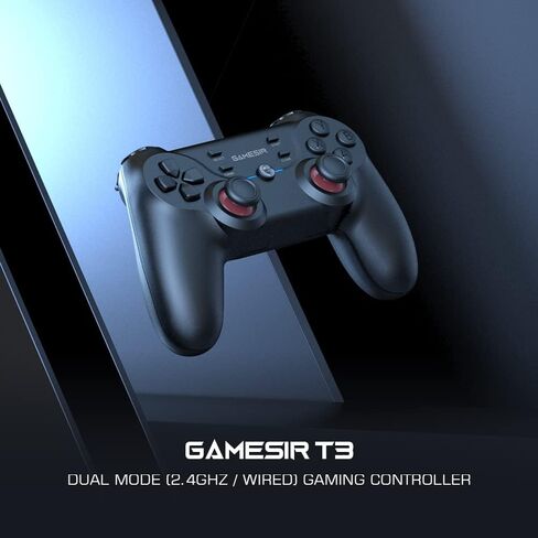 وحدة تحكم الألعاب اللاسلكية GameSir T3، وحدة تحكم الكمبيوتر الشخصي لنظام التشغيل Windows 7/8/10/11، Android، عصا التحكم Gamepad مع Turbo والاهتزاز المزدوج، وحدة تحكم الألعاب لصندوق التلفزيون/التلفزيون Android، بطارية عمل 40 ساعة in Kuwait