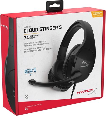 HyperX Cloud Stinger Core – Wireless Lightweight Gaming Headset, DTS Headphone:X spatial audio, Noise Cancelling Microphone, For PC, Black in Kuwait