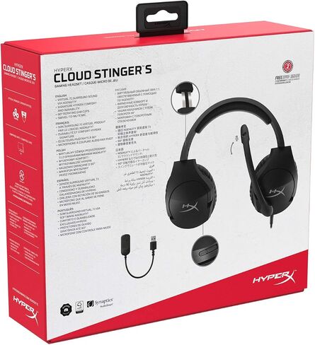 HyperX Cloud Stinger Core – Wireless Lightweight Gaming Headset, DTS Headphone:X spatial audio, Noise Cancelling Microphone, For PC, Black in Kuwait