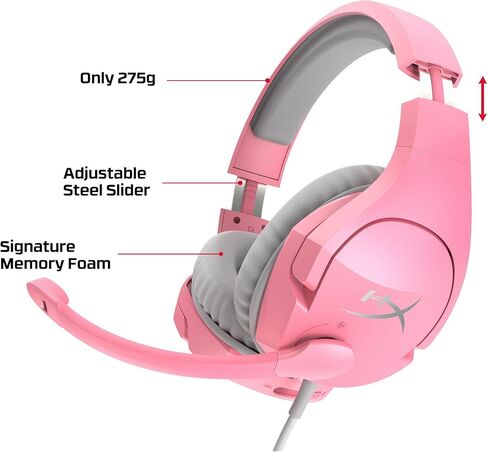 HyperX Cloud Stinger Core - سماعة ألعاب لاسلكية خفيفة الوزن، سماعة رأس DTS: صوت مكاني X، ميكروفون لإلغاء الضوضاء، للكمبيوتر الشخصي، أسود in Saudi Arabia