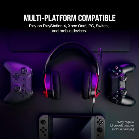 سماعة رأس Corsair Void RGB Elite اللاسلكية المتميزة للألعاب مع صوت محيطي 7.1 - معتمدة من Discord - تعمل مع أجهزة الكمبيوتر الشخصية وPS5 وPS4 - Carbon (CA-9011201-NA)، أسود in Kuwait