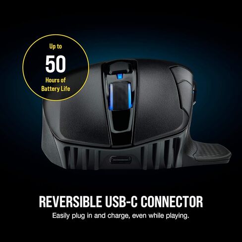 كورسير دارك كور RGB برو، ماوس ألعاب FPS/MOBA لاسلكي مع تقنية SLIPSTREAM، أسود، إضاءة خلفية RGB LED، 18000 نقطة لكل بوصة، بصري، CH-9315411-NA in Kuwait