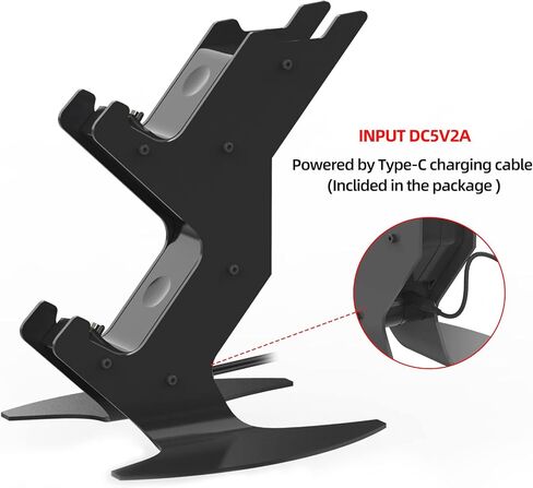 PS5 Controller Charging Station, Charger Headset Stand for PS5 Controllers 2 Hours Quick Charge LED Display Protective Chip Charging Dock for DualSense in Saudi Arabia