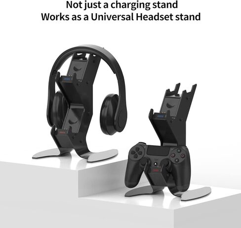 PS5 Controller Charging Station, Charger Headset Stand for PS5 Controllers 2 Hours Quick Charge LED Display Protective Chip Charging Dock for DualSense in Saudi Arabia