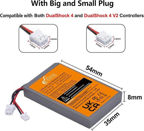 Pickle Power 2 Pack 2000mAh PS4 PS4Pro Battery Replacement for Sony Playstation 4 Dualshock 4 V1 V2 Controller CUH-ZCT2 CUH-ZCT2E CUH-ZCT1E CUH-ZCT1U in Saudi Arabia