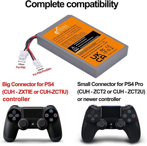 Pickle Power 2 Pack 2000mAh PS4 PS4Pro Battery Replacement for Sony Playstation 4 Dualshock 4 V1 V2 Controller CUH-ZCT2 CUH-ZCT2E CUH-ZCT1E CUH-ZCT1U in Saudi Arabia