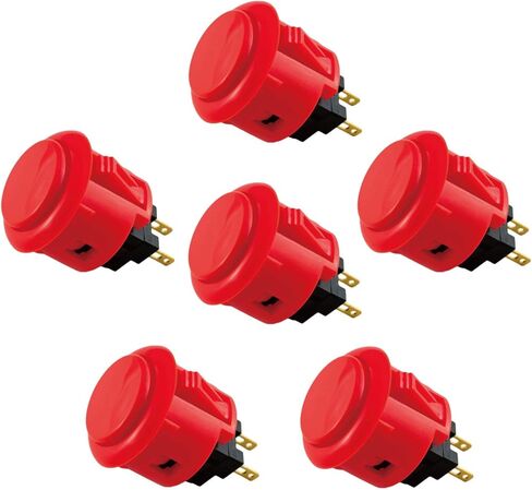 Sanwa 6 pcs OBSF-24 Original Push Button 24mm - for Arcade Jamma Video Game & Arcade Joystick Games Console (White) S@NWA in Kuwait
