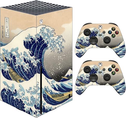 VWAQ The Great Wave off Kanagawa Skin Designed to Fit Xbox Series X Console and Controllers - XSRSX8 in Kuwait