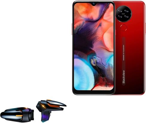 BoxWave Gaming Gear Compatible with Blackview A80s (Gaming Gear by BoxWave) - Touchscreen QuickTrigger Auto, Trigger Buttons Autofire Gaming Mobile FPS for Blackview A80s - Jet Black in Saudi Arabia