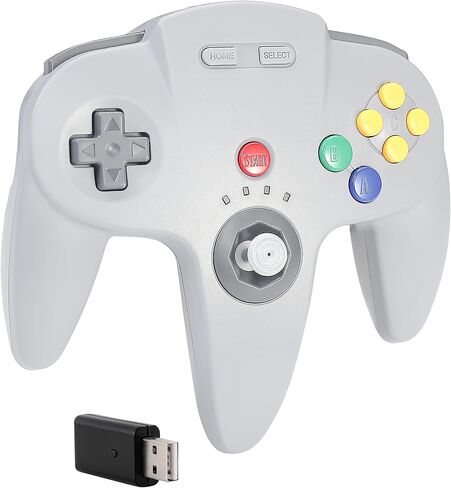 Multi-Device Enhanced Wireless Controller, 2.4 GHz with USB Receiver, Compatible with Windows Laptop PC iOS Mac Raspberry Pi, Switch/NSO - (Rechargeable) (Plug and Play) Gray in Kuwait