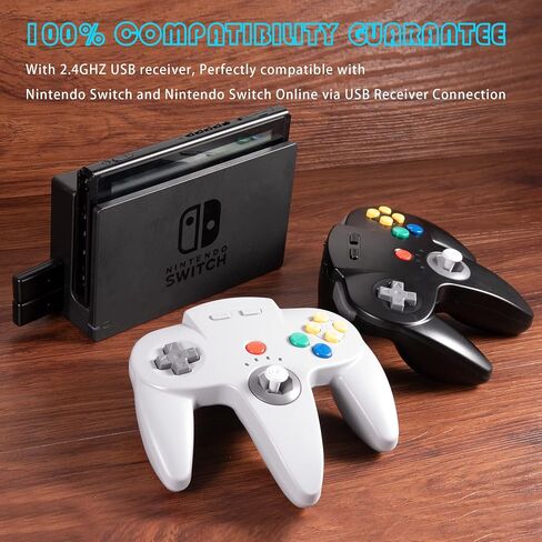 Multi-Device Enhanced Wireless Controller, 2.4 GHz with USB Receiver, Compatible with Windows Laptop PC iOS Mac Raspberry Pi, Switch/NSO - (Rechargeable) (Plug and Play) Gray in Kuwait