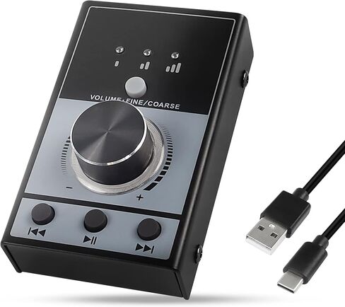 اكس ام اس جيه اس اي واي وحدة تحكم في الصوت بمنفذ USB مع خاصية التشغيل/الإيقاف المؤقت/الخلف/الامام، كتم الصوت بنقرة واحدة لتعديل الصوت ومكبر الصوت والكمبيوتر in Saudi Arabia