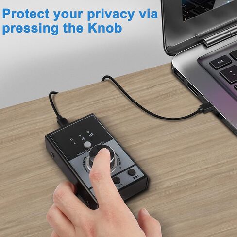 اكس ام اس جيه اس اي واي وحدة تحكم في الصوت بمنفذ USB مع خاصية التشغيل/الإيقاف المؤقت/الخلف/الامام، كتم الصوت بنقرة واحدة لتعديل الصوت ومكبر الصوت والكمبيوتر in Saudi Arabia
