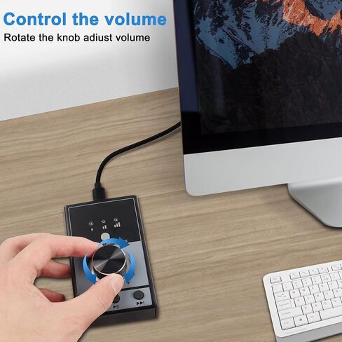 اكس ام اس جيه اس اي واي وحدة تحكم في الصوت بمنفذ USB مع خاصية التشغيل/الإيقاف المؤقت/الخلف/الامام، كتم الصوت بنقرة واحدة لتعديل الصوت ومكبر الصوت والكمبيوتر in Saudi Arabia