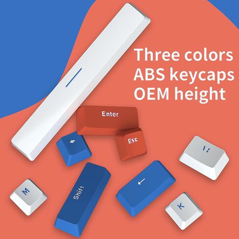 لوحة مفاتيح ميكانيكية لاسلكية Lomiluskr AK871 Hot Swap، بلوتوث/2.4G وضع مزدوج، 87 مفتاحًا صغيرًا، تأتي مع 8 أغطية مفاتيح بديلة، متوافقة مع أجهزة الكمبيوتر/الكمبيوتر المحمول/الهاتف الذكي/الكمبيوتر اللوحي (مفتاح أزرق/أحمر) in Kuwait