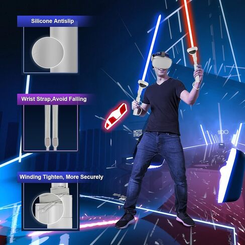 ملحقات مقبض لعبة DEVASO VR لوحدات تحكم Quest 2، مقابض تمديد مقابض للعب Beat Sabre Gorilla Tag أذرع طويلة، مرفقات مقبض VR للعبة Oculus/Meta Quest 2 VR in Kuwait