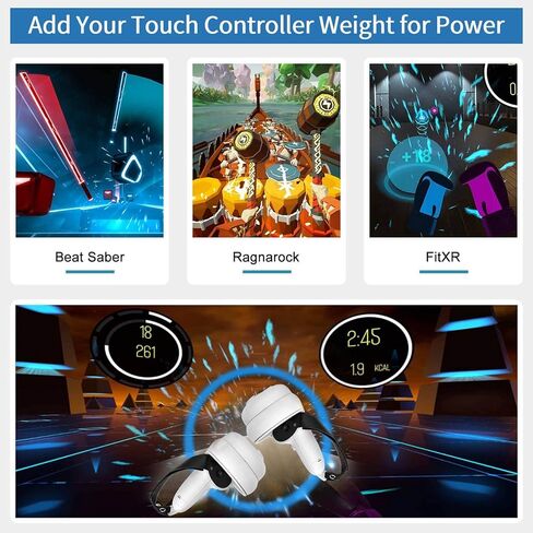 ملحقات الوزن PECOOVR لـ Meta Quest 2، مرفق وحدة التحكم لجميع ألعاب اللياقة البدنية Oculus Quest 2، دمبل للتمرين قابل للتعديل من أجل تجربة ممارسة الملاكمة ذات الضربات المعززة للواقع الافتراضي (غير متضمنة وحدات التحكم) in Kuwait