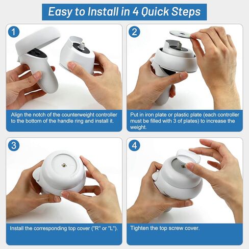 ملحقات الوزن PECOOVR لـ Meta Quest 2، مرفق وحدة التحكم لجميع ألعاب اللياقة البدنية Oculus Quest 2، دمبل للتمرين قابل للتعديل من أجل تجربة ممارسة الملاكمة ذات الضربات المعززة للواقع الافتراضي (غير متضمنة وحدات التحكم) in Kuwait