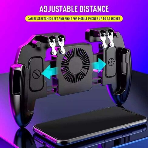 XIXIDIAN Gamepad Mobile Phone Radiator,Mobile Phone Game Controller Joystick Mobile Six-Finger Cooling Fan Gamepad Game Accessories in Saudi Arabia