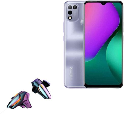 BoxWave Gaming Gear Compatible with Infinix Hot 10 Play (Gaming Gear by BoxWave) - Touchscreen QuickTrigger, Trigger Buttons Quick Gaming Mobile FPS for Infinix Hot 10 Play - Jet Black in Saudi Arabia
