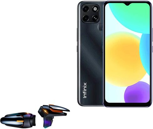 BoxWave Gaming Gear Compatible with Infinix Smart 6 (Gaming Gear by BoxWave) - Touchscreen QuickTrigger Auto, Trigger Buttons Autofire Gaming Mobile FPS for Infinix Smart 6 - Jet Black in Saudi Arabia