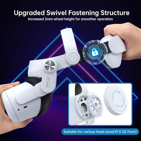 Head Strap for Oculus Quest 2, Euker Replacement Elite Strap for Meta Quest 2 VR Headset Headband Super Soft Pad to Reduce Face Pressure Lightweight 0.45lb Adjustable Head Strap Accessories in Kuwait