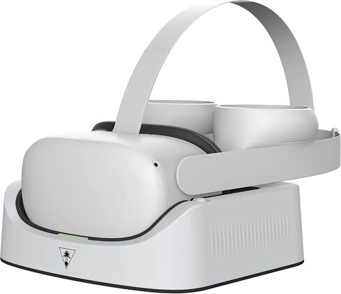 Turtle Beach Fuel Compact VR Charging Station for Meta Quest 2 Virtual Reality Headset & Touch Controllers – 20+ Hour Rechargeable Battery Packs, USB-C Quick Charge, Compact Design - White in Saudi Arabia