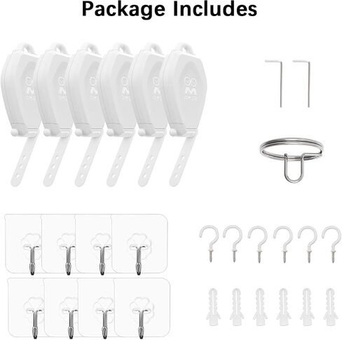 AMVR VR Cable Management System, 6 Packs Ceiling Pulley System for Oculus Quest 3/Quest 2/Rift/Rift S/Valve Index/HTC Vive/Vive Pro/HP Reverb G2/PSVR VR Cord Accessories, VR Link Cable Not Included in Saudi Arabia