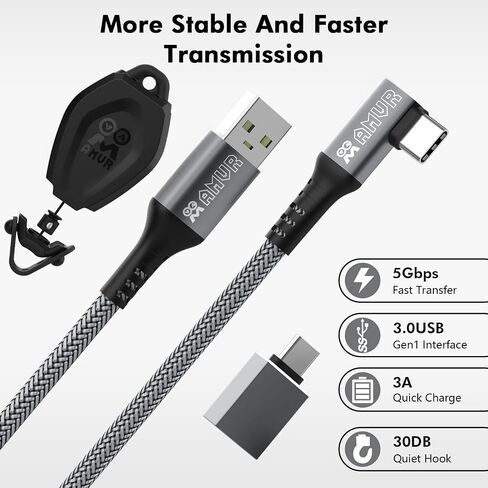 AMVR VR Cable Management System, 6 Packs Ceiling Pulley System for Oculus Quest 3/Quest 2/Rift/Rift S/Valve Index/HTC Vive/Vive Pro/HP Reverb G2/PSVR VR Cord Accessories, VR Link Cable Not Included in Saudi Arabia