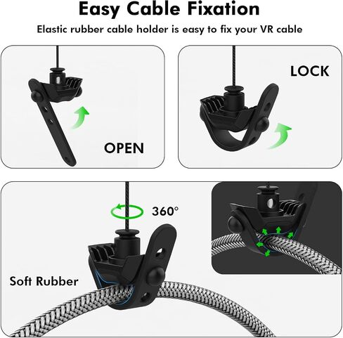 AMVR VR Cable Management System, 6 Packs Ceiling Pulley System for Oculus Quest 3/Quest 2/Rift/Rift S/Valve Index/HTC Vive/Vive Pro/HP Reverb G2/PSVR VR Cord Accessories, VR Link Cable Not Included in Saudi Arabia