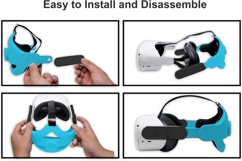 TNE Headband for Oculus Quest 2/Meta Quest 3 Headset Virtual Reality VR | Replacement Accessories for Quest 2/3 Elite Head Strap Reduce Head Pressure, Enhanced Support, Large Cushion (Blue) in Kuwait