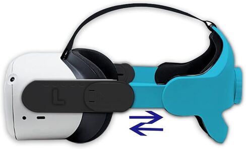 TNE Headband for Oculus Quest 2/Meta Quest 3 Headset Virtual Reality VR | Replacement Accessories for Quest 2/3 Elite Head Strap Reduce Head Pressure, Enhanced Support, Large Cushion (Blue) in Kuwait