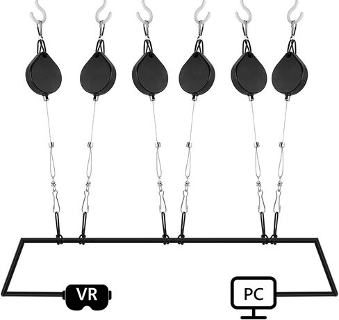 Geekria VR Cable Management Compatible with Meta Quest 2/Quest 3/PSVR 2/HTC Vive/Vive Pro/HP Reverb G2/PSVR VR Accessories, Drill Free Retractable Virtual Reality Pulley System 6 Packs in Saudi Arabia