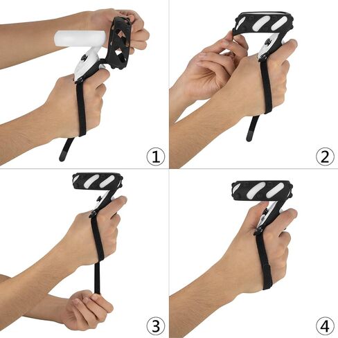 Geekria Design Controller Grip Cover Accessories Compatible with Pico Neo 3, Silicone Anti-Throw Grips Protector with Adjustable Knuckle Straps (Black, 1 Pair) in Saudi Arabia