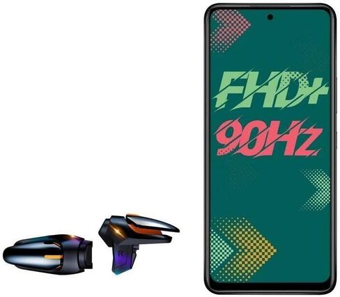 BoxWave Gaming Gear Compatible with Infinix Hot 11s (Gaming Gear by BoxWave) - Touchscreen QuickTrigger Auto, Trigger Buttons Autofire Gaming Mobile FPS for Infinix Hot 11s - Jet Black in Saudi Arabia