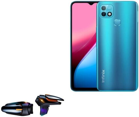 BoxWave Gaming Gear متوافقة مع Infinix Hot 10i (Gaming Gear by BoxWave) - شاشة اللمس QuickTrigger Auto، أزرار الزناد Autofire Gaming Mobile FPS لـ Infinix Hot 10i - Jet Black in Saudi Arabia