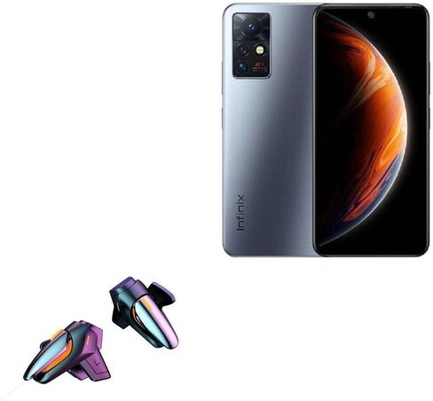 BoxWave Gaming Gear Compatible with Infinix Zero X (Gaming Gear by BoxWave) - Touchscreen QuickTrigger, Trigger Buttons Quick Gaming Mobile FPS for Infinix Zero X - Jet Black in Saudi Arabia