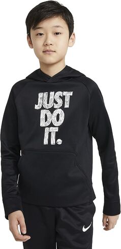 بلوفر بغطاء للرأس للتدريب من Nike Big Boys Therma Graphic (X-Large، أسود/أبيض، x_l) in Kuwait