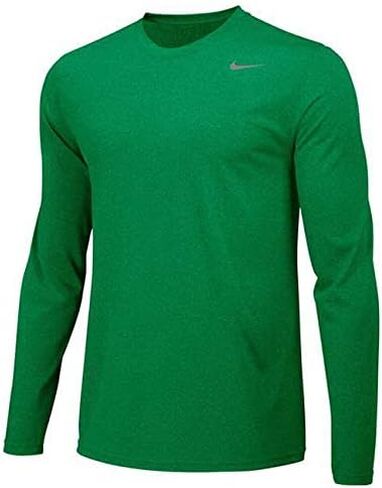 طاقم العمل بأكمام طويلة لفريق Team Legend من Nike للرجال، باللون الأخضر التفاحي/الرمادي البارد، مقاس كبير in Kuwait